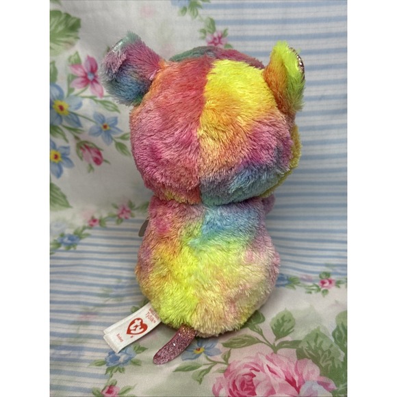 Ty Beanie Boo Rodney the Hamster Plush‎ 6" Rainbow Glitter Eyes Stuffed Animal - Picture 4 of 5